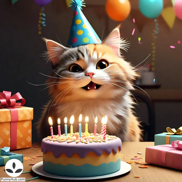 Ultimate list and collection of Best Cat Birthday Jokes and Puns, One-liners, Dad Jokes, Funny Quotes, and Captions - Discover engaging and humorous content at PunnyHub.com